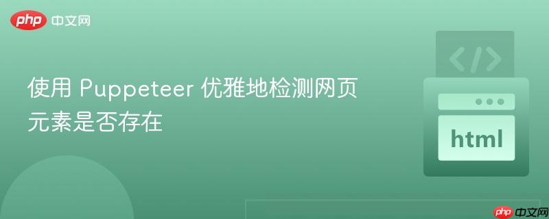 使用 Puppeteer 优雅地检测网页元素是否存在