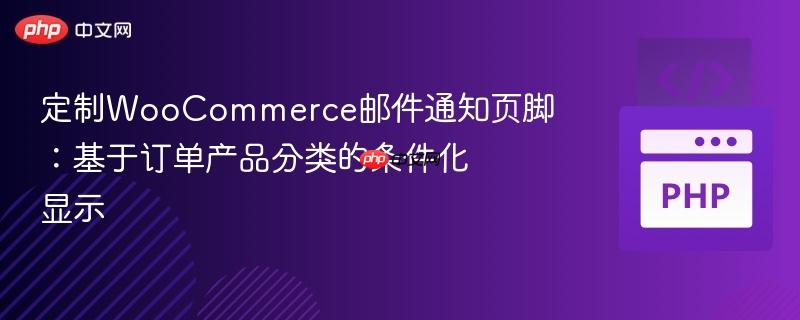 定制WooCommerce邮件通知页脚：基于订单产品分类的条件化显示
