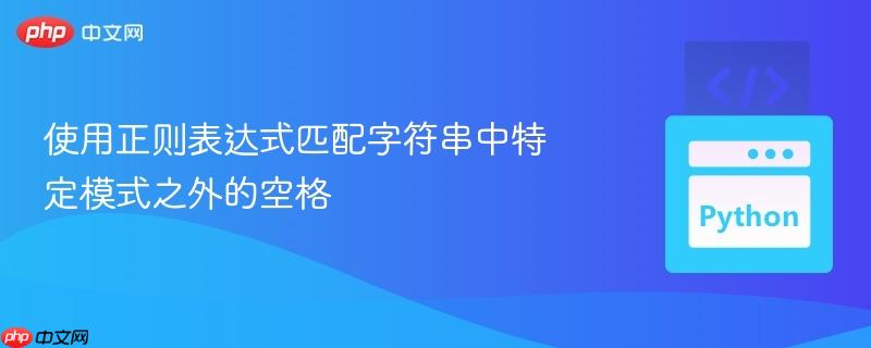 使用正则表达式匹配字符串中特定模式之外的空格