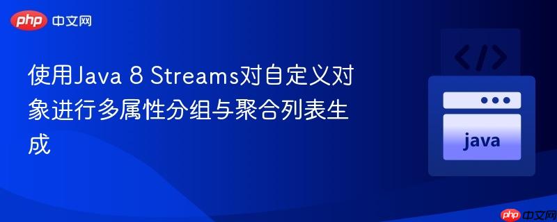 使用Java 8 Streams对自定义对象进行多属性分组与聚合列表生成
