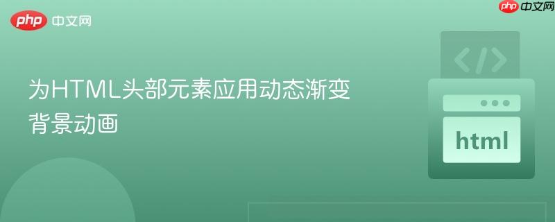 为HTML头部元素应用动态渐变背景动画
