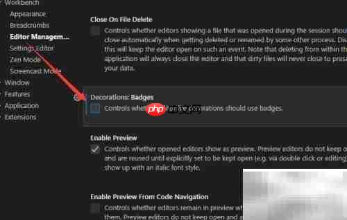关闭VS Code装饰徽章方法