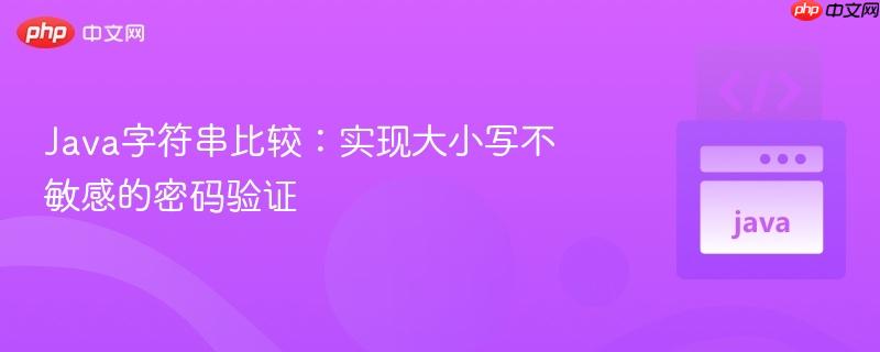 Java字符串比较：实现大小写不敏感的密码验证