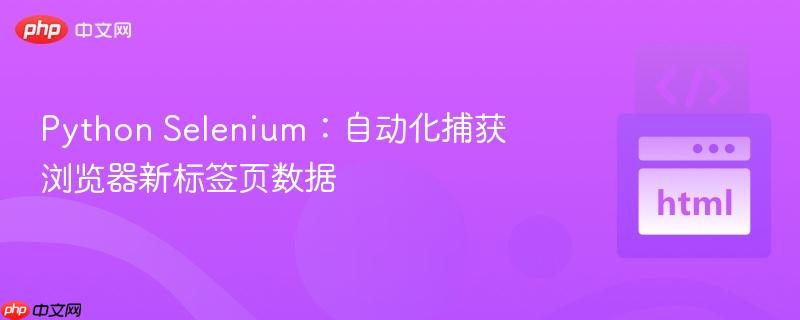 Python Selenium：自动化捕获浏览器新标签页数据