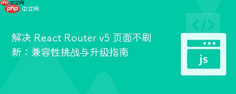 解决 react router v5 页面不刷新：兼容性挑战与升级指南