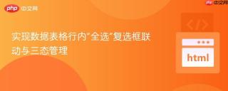 实现数据表格行内“全选”复选框联动与三态管理