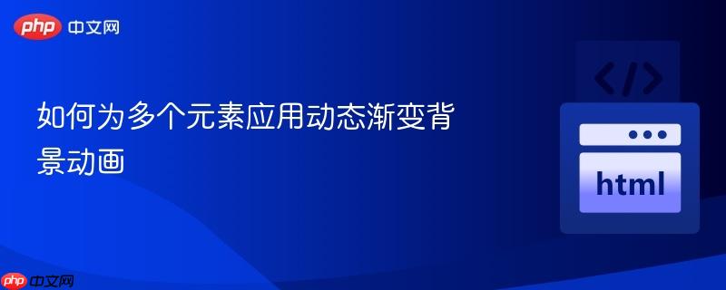 如何为多个元素应用动态渐变背景动画