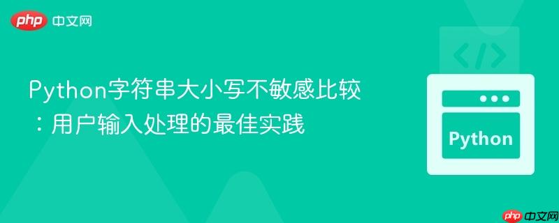 Python字符串大小写不敏感比较：用户输入处理的最佳实践