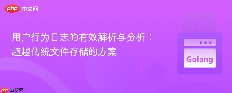 用户行为日志的有效解析与分析:超越传统文件存储的方案
