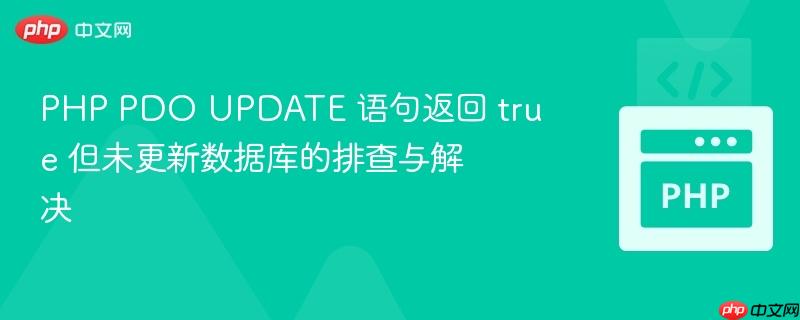 PHP PDO UPDATE 语句返回 true 但未更新数据库的排查与解决