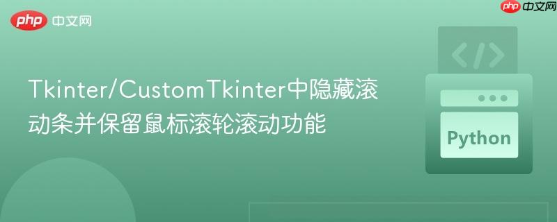 Tkinter/CustomTkinter中隐藏滚动条并保留鼠标滚轮滚动功能