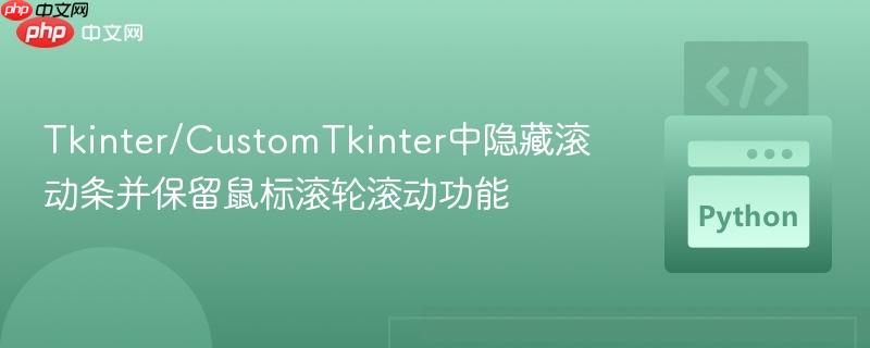Tkinter/CustomTkinter中隐藏滚动条并保留鼠标滚轮滚动功能