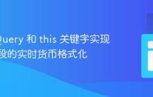 利用 jQuery 和 this 关键字实现输入字段的实时货币格式化