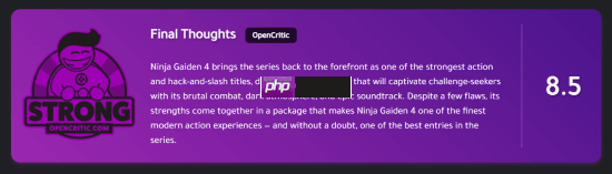 《忍龙4》评测提前泄露!外媒给出9.5分高分!