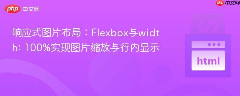 响应式图片布局：Flexbox与width: 100%实现图片缩放与行内显示