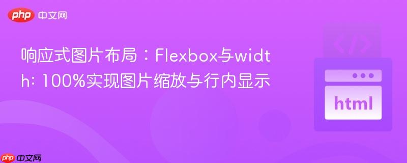 响应式图片布局：Flexbox与width: 100%实现图片缩放与行内显示
