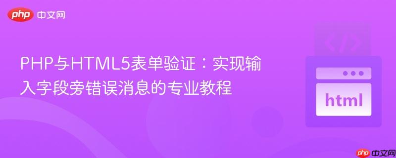 PHP与HTML5表单验证:实现输入字段旁错误消息的专业教程