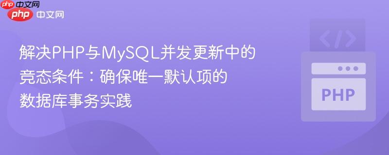 解决PHP与MySQL并发更新中的竞态条件:确保唯一默认项的数据库事务实践