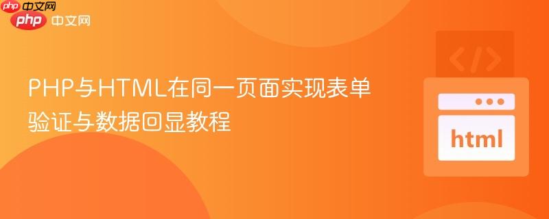 PHP与HTML在同一页面实现表单验证与数据回显教程