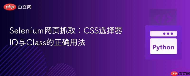 Selenium网页抓取:CSS选择器ID与Class的正确用法