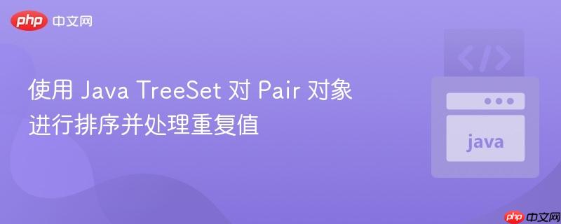 使用 java treeset 对 pair 对象进行排序并处理重复值