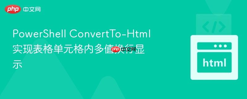 powershell convertto-html 实现表格单元格内多值换行显示