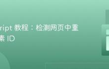 JavaScript 教程：检测网页中重复的元素 ID