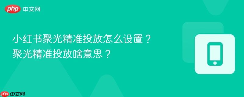 小红书聚光精准投放怎么设置？聚光精准投放啥意思？