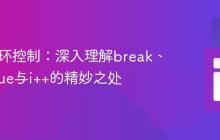 Java循环控制：深入理解break、continue与i++的精妙之处