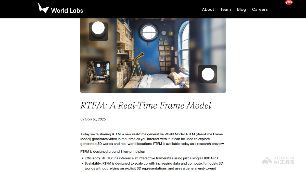 RTFM— 李飞飞团队推出的实时生成式世界模型