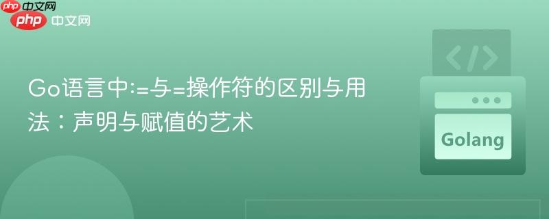 Go语言中:=与=操作符的区别与用法:声明与赋值的艺术