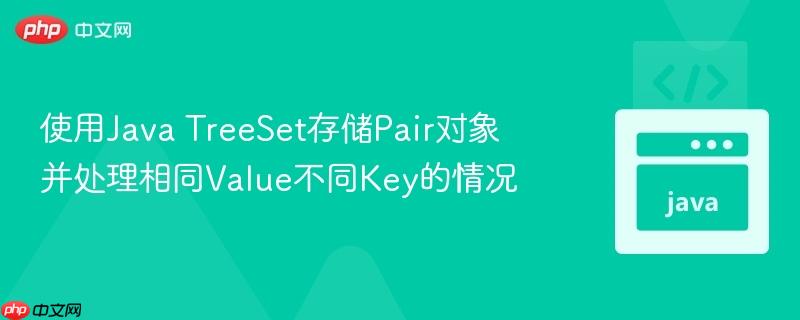使用Java TreeSet存储Pair对象并处理相同Value不同Key的情况