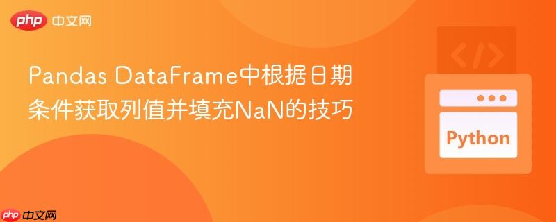 Pandas DataFrame中根据日期条件获取列值并填充NaN的技巧