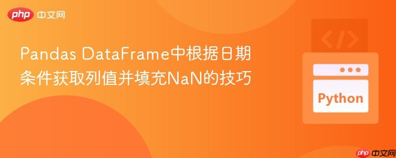 Pandas DataFrame中根据日期条件获取列值并填充NaN的技巧