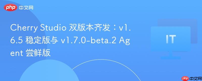 cherry studio 双版本齐发:v1.6.5 稳定版与 v1.7.0-beta.2 agent 尝鲜版