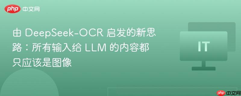由 DeepSeek-OCR 启发的新思路:所有输入给 LLM 的内容都只应该是图像