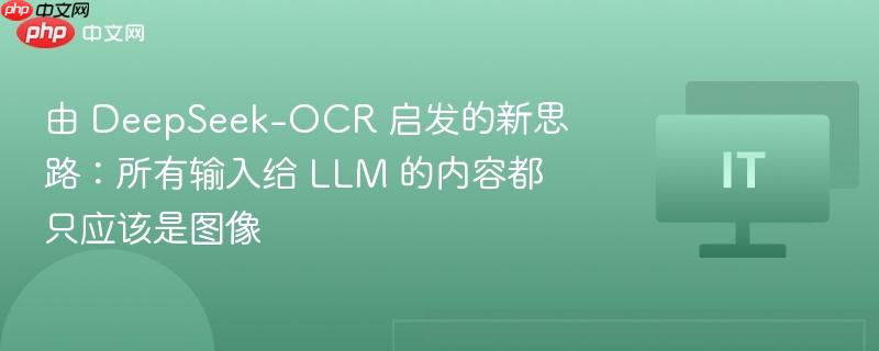由 deepseek-ocr 启发的新思路:所有输入给 llm 的内容都只应该是图像