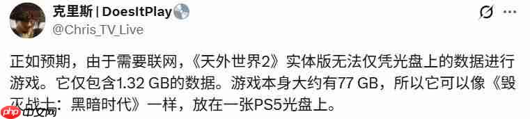 “钥匙”盘?  曝《天外世界2》PS5光盘实体版仅1.32GB