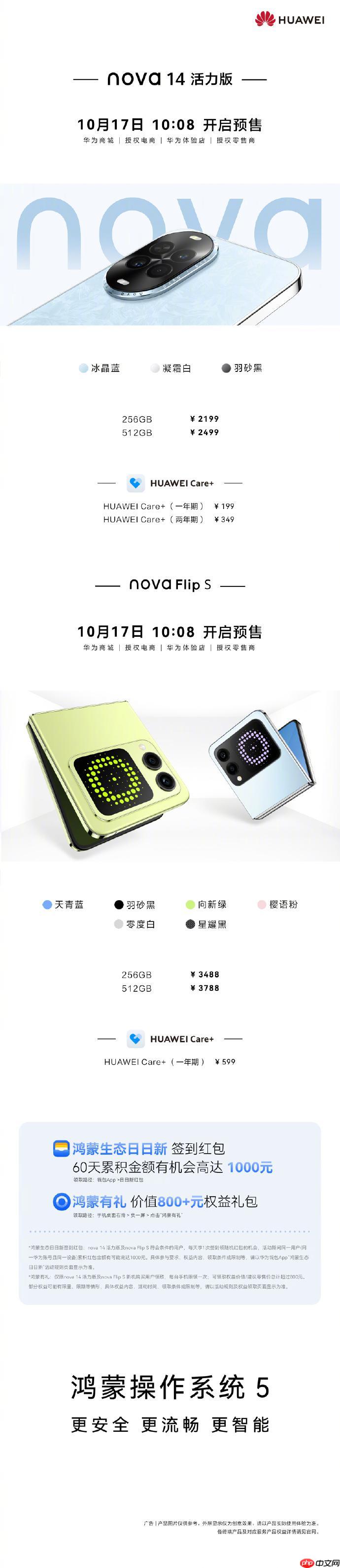 史上最便宜华为折叠手机亮相，3488 元起，nova14 活力版同步上市