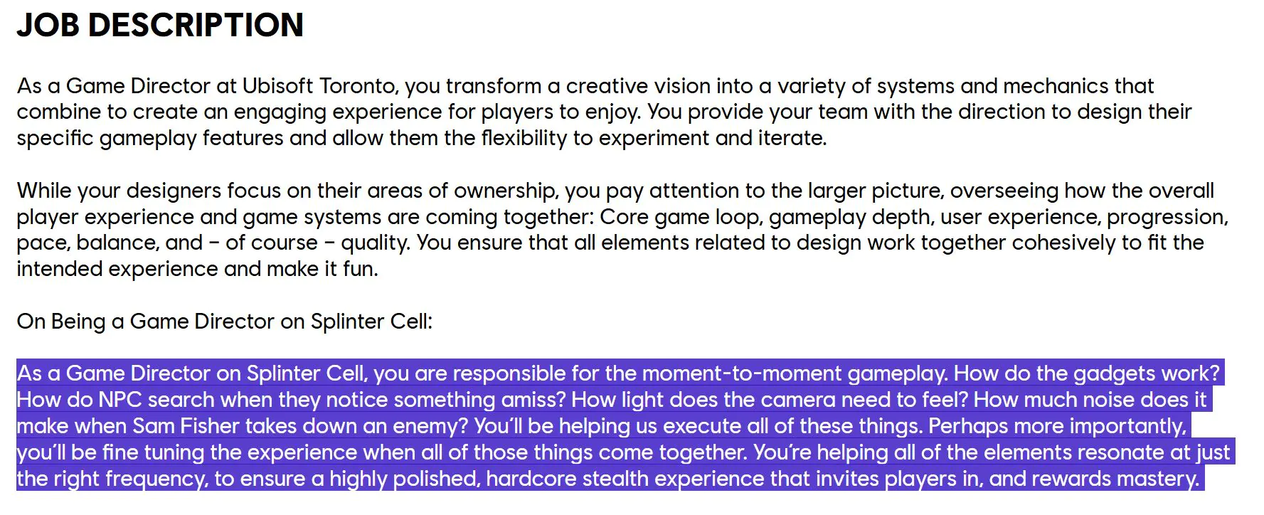 《细胞分裂：重制版》开发动荡 育碧开始招聘新总监