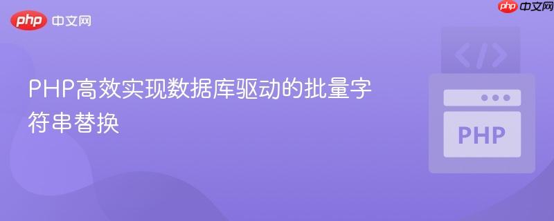 PHP高效实现数据库驱动的批量字符串替换