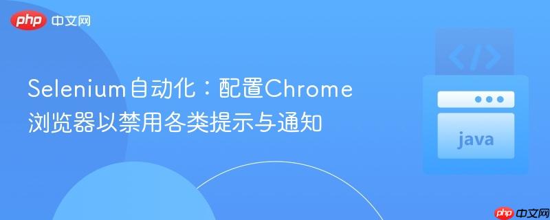 Selenium自动化：配置Chrome浏览器以禁用各类提示与通知