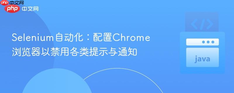 Selenium自动化：配置Chrome浏览器以禁用各类提示与通知
