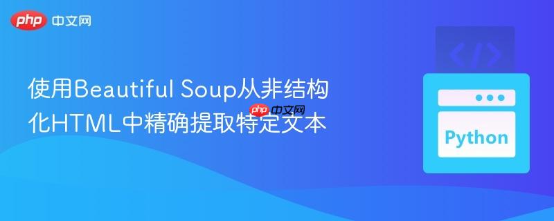 使用beautiful soup从非结构化html中精确提取特定文本