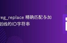 PHP preg_replace 精确匹配与加粗含下划线的ID字符串