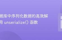 PHP数据库中序列化数据的高效解析：使用 unserialize() 函数
