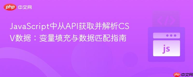 JavaScript中从API获取并解析CSV数据：变量填充与数据匹配指南