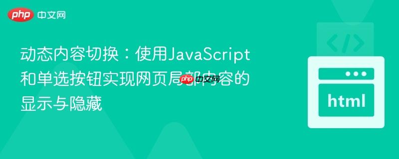 动态内容切换：使用JavaScript和单选按钮实现网页局部内容的显示与隐藏