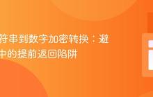 Java字符串到数字加密转换：避免循环中的提前返回陷阱