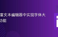 在Web富文本编辑器中实现字体大小调整功能